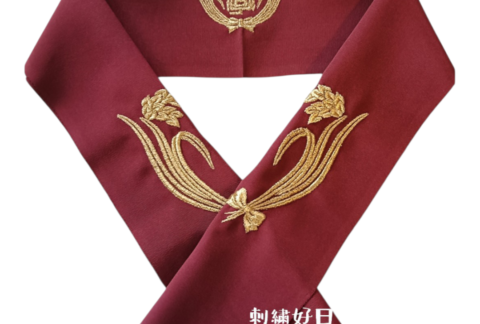 早稲田大学卒業式の刺繍半襟